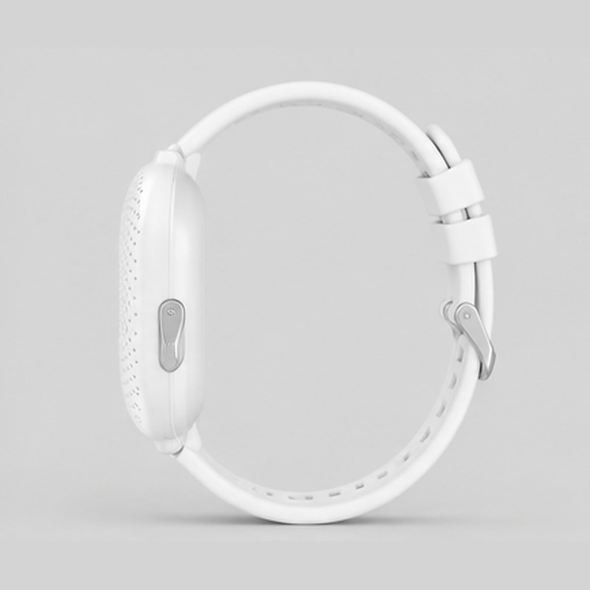 Side view of the white SOS bracelet