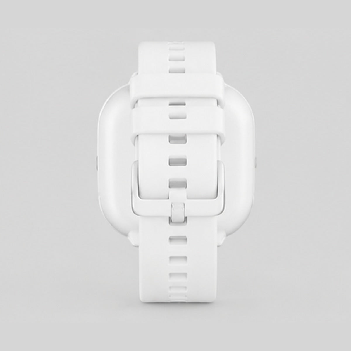 Back of the white SOS bracelet with buckle